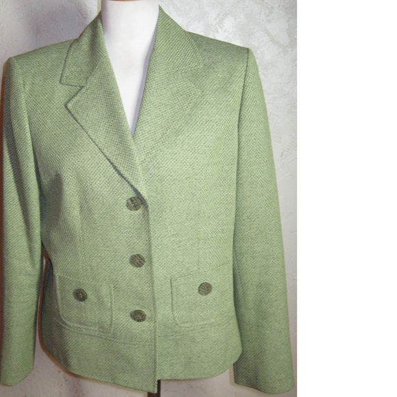 Le Suit Green Textured Blazer Size 14 - Picture 4 of 6